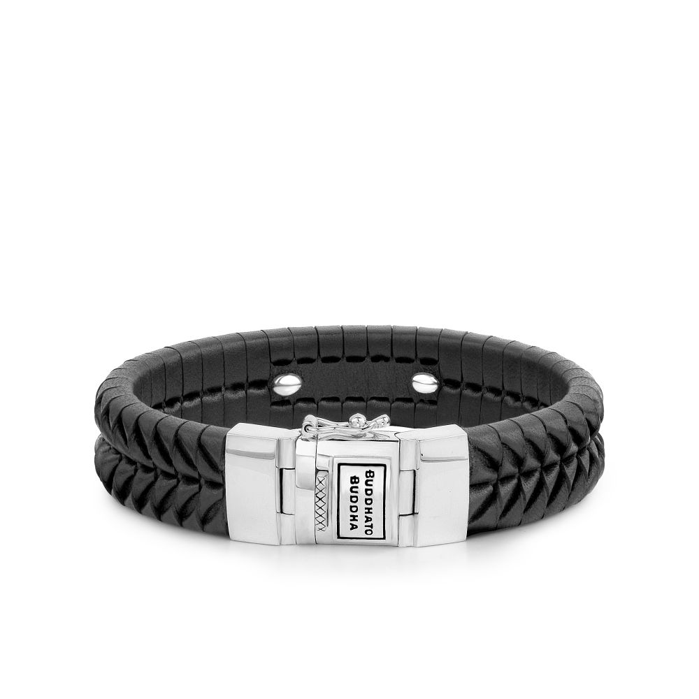 161BL E - Komang Leather Bracelet Black