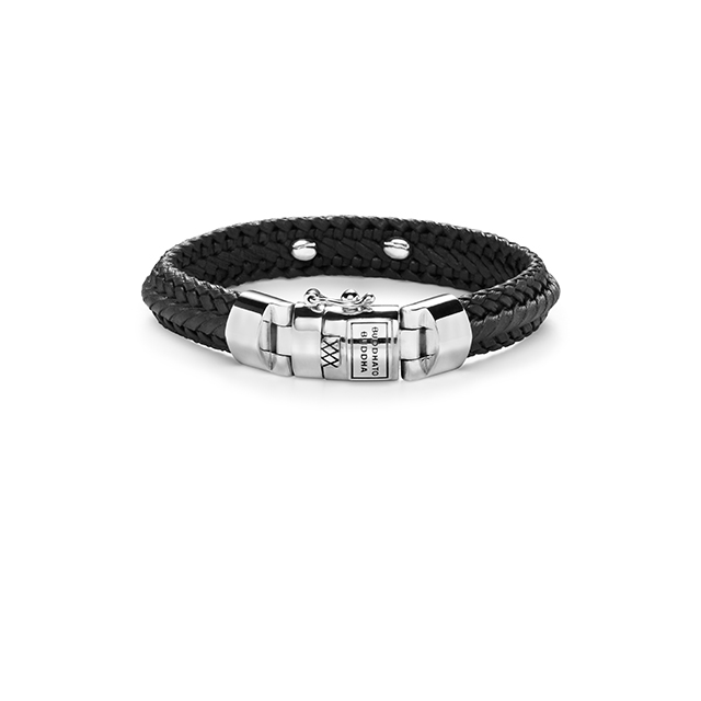 816BL E - Nurul Small Leather Bracelet Black