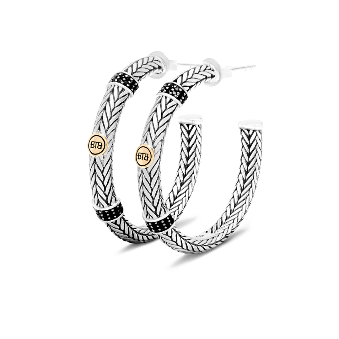 843 one - Ellen Limited Hoop Earrings silver/gold 14kt